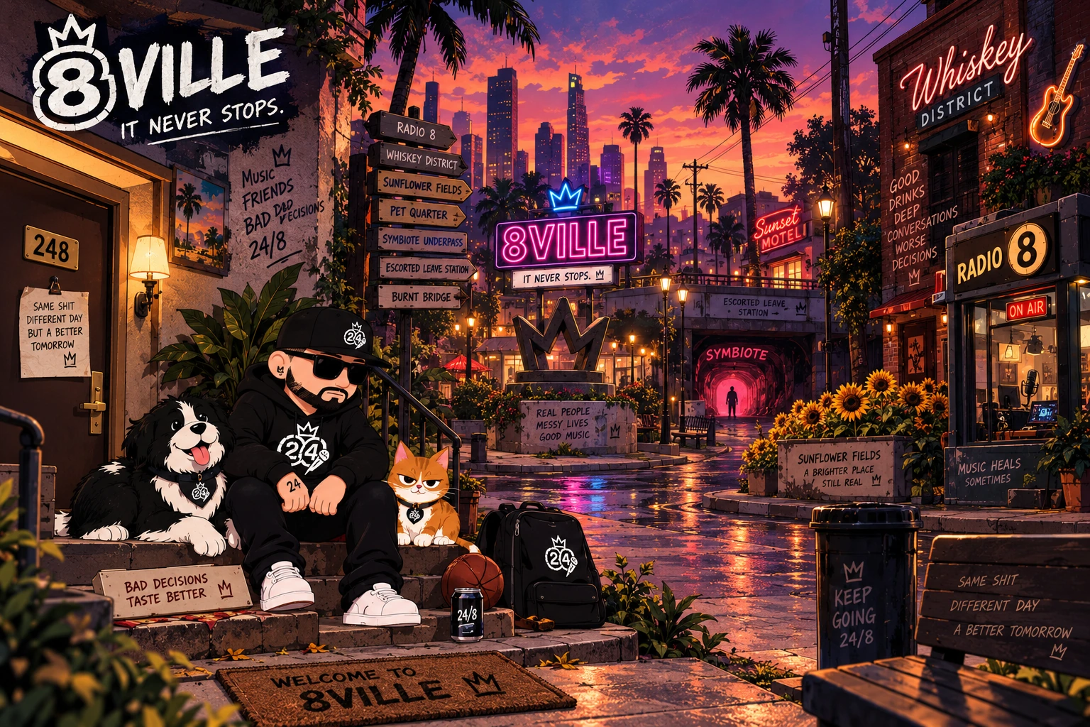 8Ville Town Square at sunset